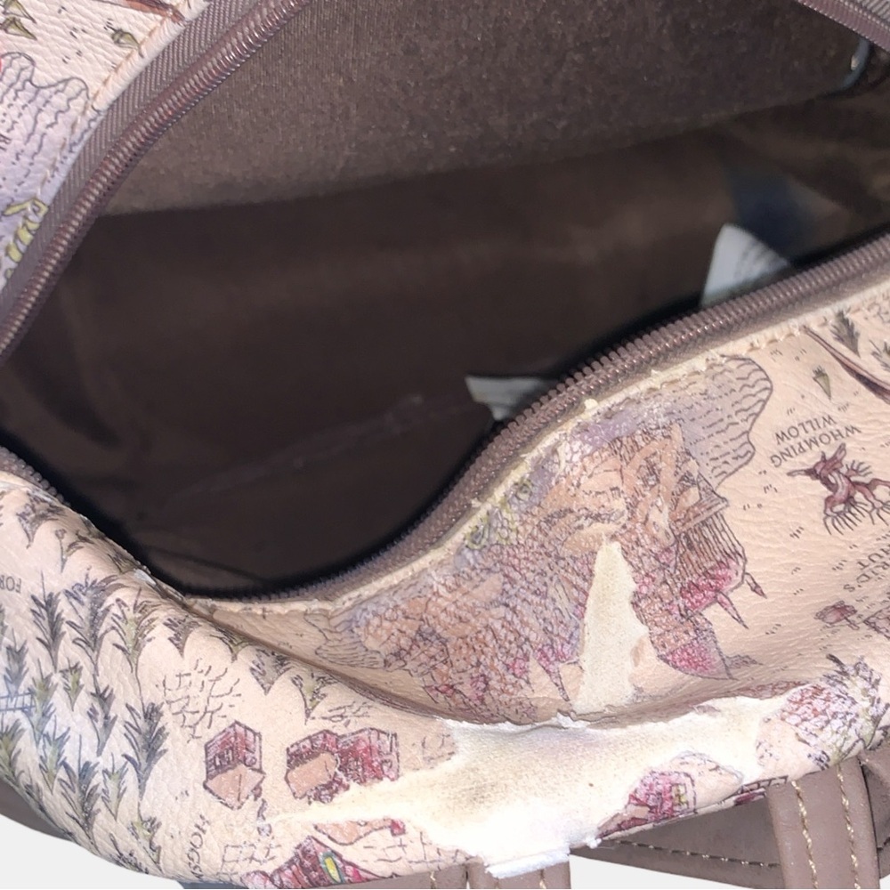 Loungefly Harry Potter School Grounds Map Pattern Mini Backpack Bag- Pre Owned - Picture 3 of 7